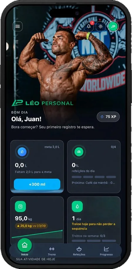 App do aluno com a marca do personal
