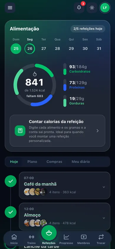 Plano alimentar que ele segue de verdade