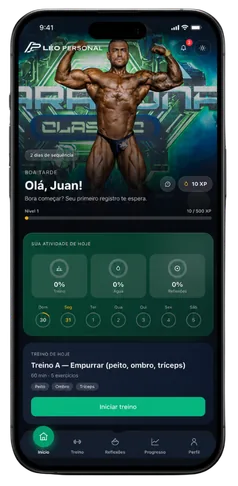 Tela inicial do app do aluno
